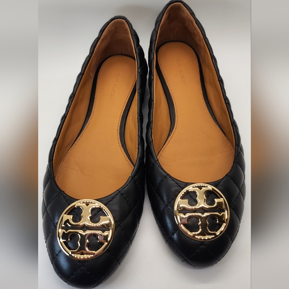 NWOB Tory Burch Womens Quilted Flats Black Size 8.5 - Picture 2 of 7